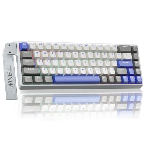 AULA WIN68 HE MAX Mechanische Gaming Tastatur mit Kabel,Hall Effect Magnetic Switches,Rapid Trigger,Einstellbare Betätigung,60% RGB Tastatur für PC/Mac,QWERTY (Weiß&Blau) von AULA
