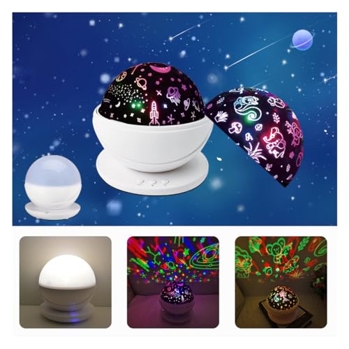 AULSTER Sternehimmel Projector Galaxy Projector und Sternehimmel und Unterwasserwelt, Little Night Lights Children's Night Lantern Baby, Nachtlampe,(Weiß) von AULSTER