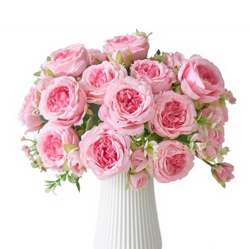 AUMAYCO 4 Bunches Pfingstrose künstliche Blumen, Künstliche Rosen Bouquet, Lebensechte Seide Pfingstrose Sträuße für Home Décor, Faux Seide Rosen Blumenarrangement für Party Zentrum Stück, Rosa AUMAYCO 4 Bunches Pfingstrose künstliche Blumen, Künstliche Rosen Bouquet, Lebensechte Seide Pfingstrose Sträuße für Home Décor, Faux Seide Rosen Blumenarrangement für Party Zentrum Stück, Rosa von AUMAYCO