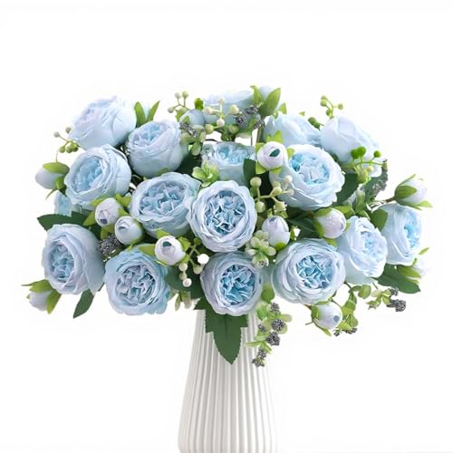 AUMAYCO 4 Bunches Pfingstrose künstliche Blumen, Künstliche Rosen Bouquet, Lebensechte Seide Pfingstrose Sträuße für Home Décor, Faux Seide Rosen Blumenarrangement für Party Zentrum Stück, Blau AUMAYCO 4 Bunches Pfingstrose künstliche Blumen, Künstliche Rosen Bouquet, Lebensechte Seide Pfingstrose Sträuße für Home Décor, Faux Seide Rosen Blumenarrangement für Party Zentrum Stück, Blau von AUMAYCO