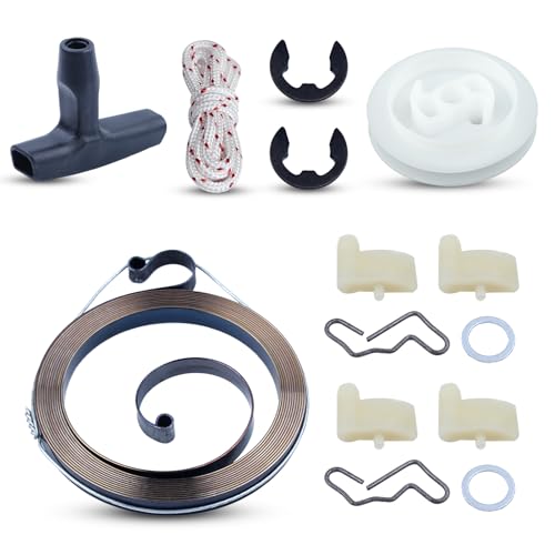 AUMEL 1129 190 0601 Rückstoßstarter Riemenscheibe Federgriff Griffseil Sperrklinke Kit für Stihl MS390 MS290 039 029 Ersatzteil Teil mit 2 E-Clip. von AUMEL
