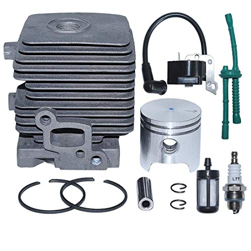 AUMEL 4140 020 1202 34 mm Zylinderkolben Zündspulensatz für Stihl FS55 FS45 FS38 Trimmerteil mit Kraftstofffilter leitung Zündkerze von AUMEL