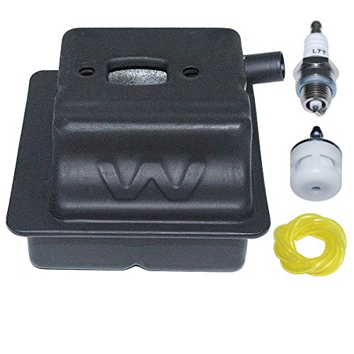 AUMEL 42371400601 Auspuff mit Kraftstofffilter leitung Zündkerzensatz für Stihl HS81 HS81R HS81T HS86 HS86R HS86T Heckenschere Teile von AUMEL