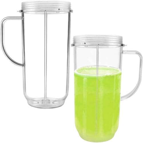 2 Stk 650ml Becher Kompatibel mit Magic Bullet Elektrischer Mixer Blender MB1001 - Juicer Ersatzbecher Zubehör Ersatzteile (Nicht für Gourmetmaxx Mixer) von AUMUA