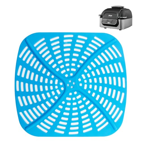 Silikonform für Heißluftfritteuse für Ninja Foodi Health Grill und Heißluftfritteuse AG301EU, Antihaftbeschichtet Wiederverwendbar Silikoneinsatz Zubehör, 21 cm x 22 cm(Blau) von AUMUA