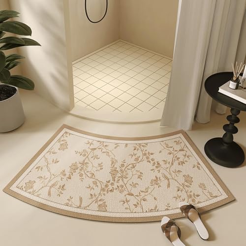 AUNANGLJSCS Saugfähige Badematte, Gebogene Badematte, Duschmatte for die Außendusche, Fußmatte for das Badezimmer, Gebogene Badematte, Eckduschvorleger oder Duschkabine im Badezimmer((45x100cm)) von AUNANGLJSCS