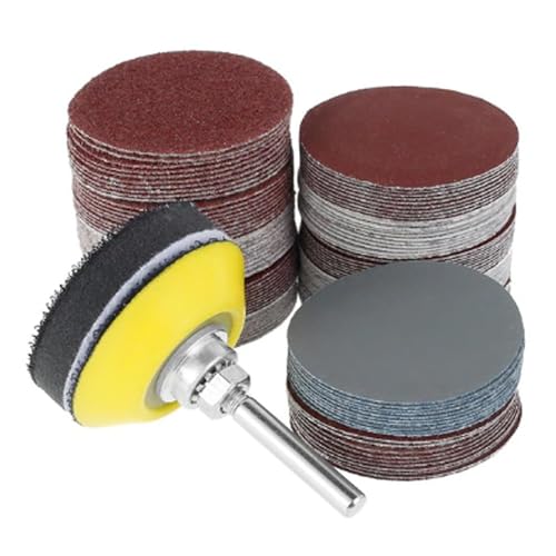 Bohrer-Set, 130-teiliges 50-mm-Schleifpapier-Sortiment mit 60-3000er-Körnung, Schleifscheiben-Pad-Set, 2 Zoll, for Bohrer, Schleifmaschinen, Rotationswerkzeuge mit Disk-Pole-Kissen von AUNANGLJSCS