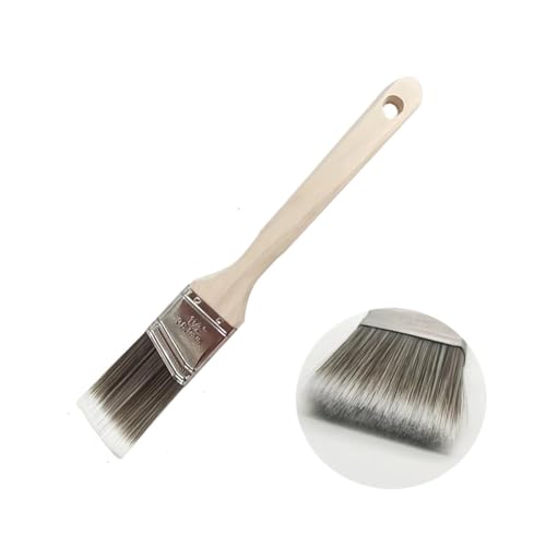 Pinsel mit Holzgriff, Wasserpinsel mit Holzgriff for Wand- und Möbelmalwerkzeug, abgeschrägter Malpinsel, weiches Haar, Künstlerpinsel(1.5 Inch) von AUNANGLJSCS