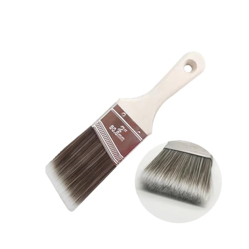 Pinsel mit Holzgriff, Wasserpinsel mit Holzgriff for Wand- und Möbelmalwerkzeug, abgeschrägter Malpinsel, weiches Haar, Künstlerpinsel(2 Inch-short Handle) von AUNANGLJSCS
