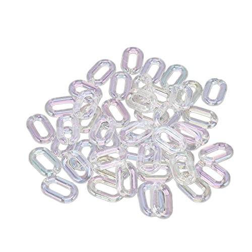 AUNC Acryl-Verbindungsringe, Acrylmaterial, einfach zu kombinieren, DIY-Produktion, Acryl-Verbindungsringe, transparent, 50 Stück, zur Schmuckherstellung für Halsketten zum Basteln von AUNC