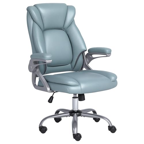 AUNEK Chefsessel Bürostuhl mit gepolsterten, hochklappbaren Armlehnen, höhenverstellbarer Drehstuhl, Computerstuhl, ergonomischer Schreibtischstuhl mit weichem Kissen, PU-Leder, hohe Rückenlehne AUNEK Chefsessel Bürostuhl mit gepolsterten, hochklappbaren Armlehnen, höhenverstellbarer Drehstuhl, Computerstuhl, ergonomischer Schreibtischstuhl mit weichem Kissen, PU-Leder, hohe Rückenlehne von AUNEK