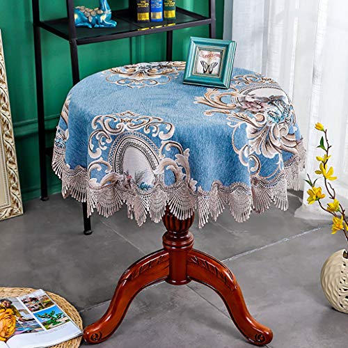 AUNEVN Tischdecken Dekorative Rote Blumendruck-Spitzen-Tischdecke Chenille Runde Bedruckte Tischdecke Für Dinnerpartys Sommer-Picknicks Im Freien/Blue/Diameter 120Cm AUNEVN Tischdecken Dekorative Rote Blumendruck-Spitzen-Tischdecke Chenille Runde Bedruckte Tischdecke Für Dinnerpartys Sommer-Picknicks Im Freien/Blue/Diameter 120Cm von AUNEVN