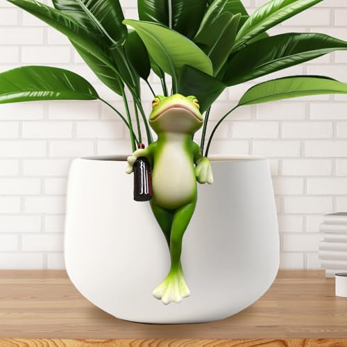 AUNGCSHE Frosch Deko Garten, Mit Weinglas Frosch Deko Figuren, Gilt für Miniteich Deko, Balkon Deko, Garten Deko Draußen, Blumentöpfe, Terrassen, Höfe, Rasenflächen(Stehen) von AUNGCSHE