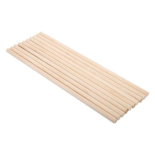 10pcs 30cm Holzstäbchen Bastelstäbchenfür Bastelprojekte Holzstäbe Rund Natur Rundstab Holz lang DIY Birke Holz Sticks Dübel Pole Rods Sweet Trees Holz Werkzeug (10MM*30CM) von AUNMAS