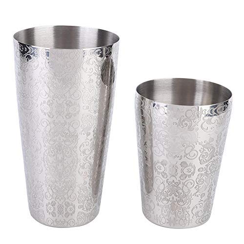 2 Stücke Cocktail Shaker Bar Set Boston Martini Trinken Edelstahl Solide Professionelle Barkeeper Silber Werkzeug DIY Zubehör für Küche von AUNMAS