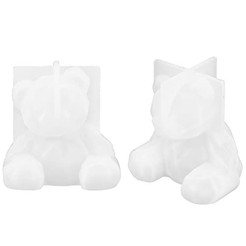 2PCS 3D Bär Form, Kristall Silikon Cute Bär Eisform, DIY Handwerk, Telefonhalter, Weihnachten Nachtlicht, Auto Home Gebäck Dekoration Zubehör, Weiß von AUNMAS