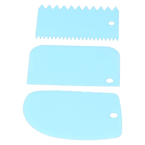 3PCS Cake Scraper Smoother, DIY Icing Smoother Werkzeug für Cream Cake Dekoration, Kunststoffstreifen Edge Side Scraper Tool für Backteig Cutter(Blau) von AUNMAS