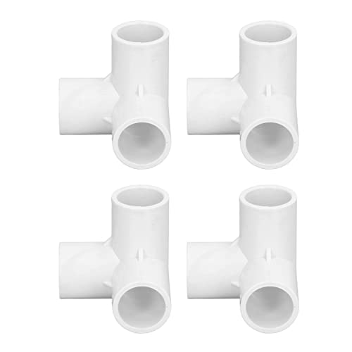 10 STÜCKE 3Wege T Stück PVC Fittings Rohrfittings PVC Kunststoff Rechtwinkliger T Eckverbinder 20 Mm Innendurchmesser für Wasserrohre, Möbel, Gewächshausrohre (Weiß) von AUNMAS