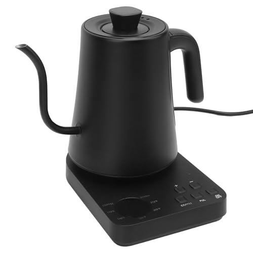 AUNMAS 1000 Ml über Wasserkocher mit Basis, 1200 W 5 Temperaturpegel Verstellbare Edelstahl Elektrik Schwanenhals Kessel Heißer Wasserkessel für Tee Kaffeetränke (EU-Stecker 220V) von AUNMAS
