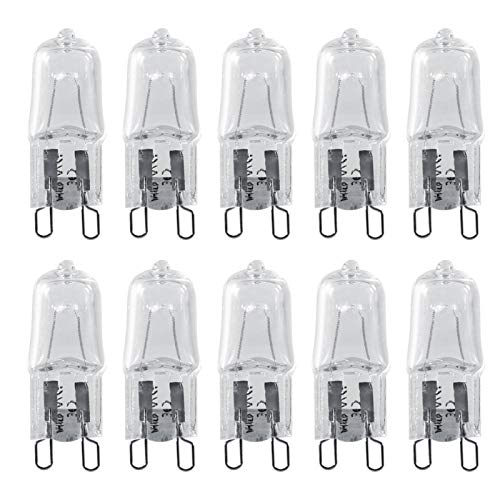 AUNMAS 10Pcs G9 Base Halogen Glühbirne 120V 40W 2900K LED Beleuchtung Ersatz Home Warmweiß Hell für Deckenleuchte, Unterschrank von AUNMAS