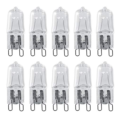 AUNMAS 10 Stück G9-Glühbirne, 4cm x 1,4cm Halogen-Glühbirne G9 Sockel 120V 40W 2900K Warmweiß Glühbirne Home Kronleuchter Glühbirne für Deckenleuchte, Unterschrank von AUNMAS