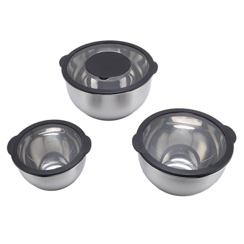 AUNMAS 3pcs Edelstahl -Mischschalen, Nistschalen mit Luftdichten Deckeln und Größen Multifunktionale Aufbewahrungsschalen Zum Backen von Küchen- und Lebensmitteln Aufbewahren AUNMAS 3pcs Edelstahl -Mischschalen, Nistschalen mit Luftdichten Deckeln und Größen Multifunktionale Aufbewahrungsschalen Zum Backen von Küchen- und Lebensmitteln Aufbewahren von AUNMAS