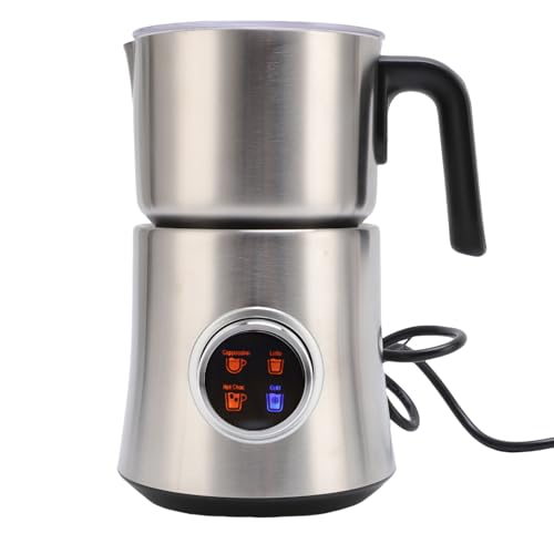 AUNMAS 900 Ml 4 in 1 Milchstärker, Edelstahl Abtrennbare Automatische Kaltschaumhersteller Elektrischer Milchdampfer mit LED -Bildschirm für Kaffee Latte Cappuccino Macchiato (EU-Stecker 220-240V) von AUNMAS