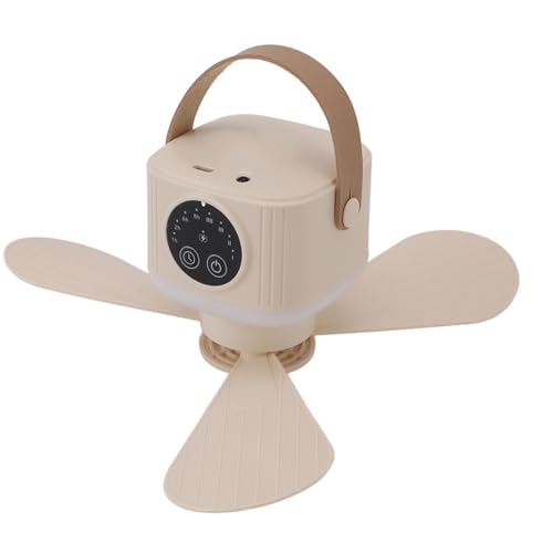 AUNMAS Deckenlüfter Licht, Unterstützt Additions -Aromatherapie -Pads 4 Geschwindigkeit Timing -Funktion LED Deckenventilator mit Fernbedienung (Beige) von AUNMAS