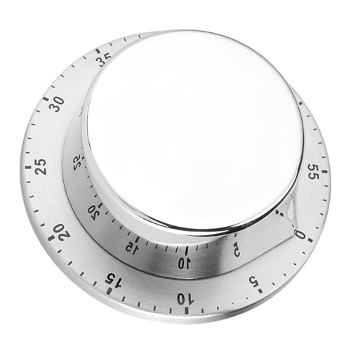 AUNMAS Digitalküchen -Timer, Manueller Timer, Kochtimer, Mechanischer Küchentimer mit Magnetischer Basis, Countdown, Kochen, Backen, Timing -Werkzeug, Silber (SILVER) von AUNMAS