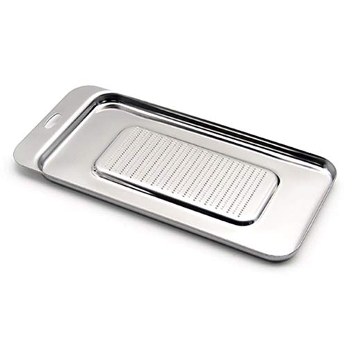 AUNMAS Edelstahl -Knoblauchschleife, Zahndesign Hanging Storage Ingwer -Reibe, Multifunktionaler Zitronen -Zester für Ingwer, Knoblauch, Melonen, Früchte (Silber_4) von AUNMAS