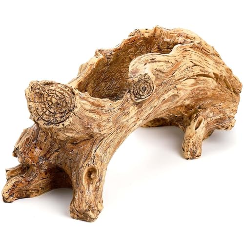 Faux Log Treibholz Pflanzer, Harz Künstliche Skulptur Halter Baum Wurzel Blumentopf Vintage Baum Wurzel Baumstumpf Log Wie Blumen Container Topf für Hausgarten Dekoration von AUNMAS