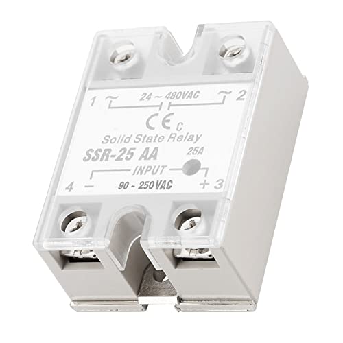 AUNMAS Festkörper-Relais, SSR25 AA 25A Halbleiterrelais-Modul SSR 80-250V AC Eingang 24-480V AC Ausgang Relaismodul AUNMAS Festkörper-Relais, SSR25 AA 25A Halbleiterrelais-Modul SSR 80-250V AC Eingang 24-480V AC Ausgang Relaismodul von AUNMAS