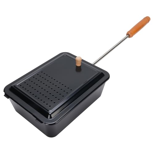 AUNMAS Handbuch Popcorn Maker, Eisen Popcorn Grill Tablett mit Holzgriff Campfire Popcorn Popper für Home Camping Garten von AUNMAS