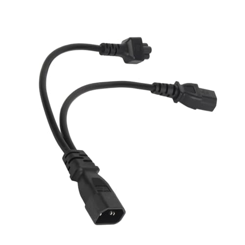 AUNMAS IEC 320 C14 Bis C13 und C5 Woman Y Splitter Proct-10A für Tragbare Stromversorgung, 1ft PVC-Kabel von AUNMAS