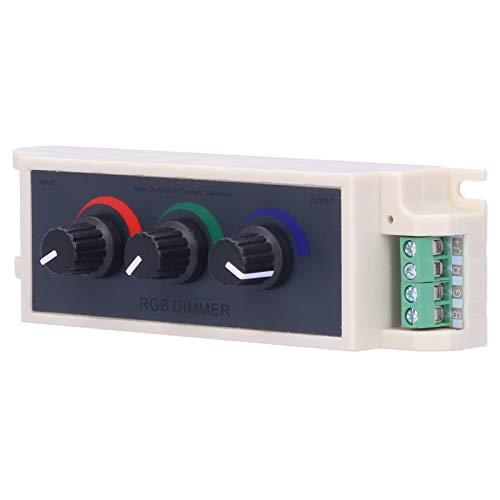 AUNMAS Dimmschalter LED Dimmer Controller, DC12V-24V PWM RGB 3Kanal Ausgang für RGB Mehrfarben LED Streifenleuchten Einfarbige Streifenleuchten für Lichtstreifen zur Helligkeitseinstellung von AUNMAS