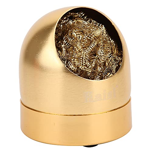 AUNMAS Löteisenspitze Reiniger Kuppel Ausgestattet Zinnschlackhalter Basisständer Handbuch Handbuch Sauggerät mit Kupferstahllegierung Zum Reinigen von Lötkolben (GOLD) von AUNMAS