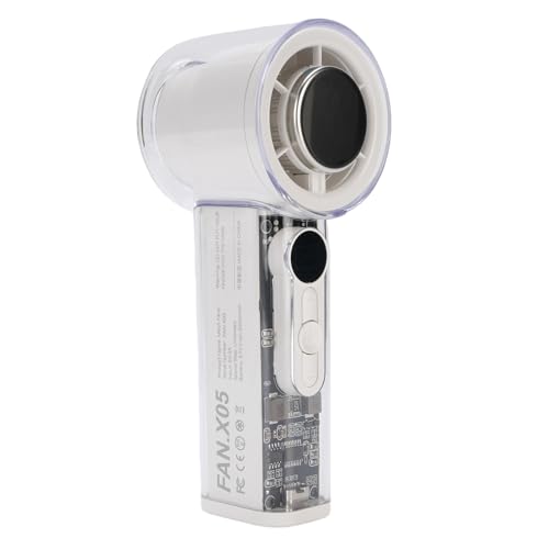 AUNMAS Mini -Handheld -Lüfter mit Eiskühlung, 100 -Geschwindigkeitsschrittvereinbarung Ruhiger Tragbarer Elektro -Taschenlüfter mit Lanyard für Heimreise -Strandcamping (WHITE) von AUNMAS