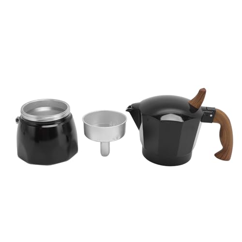 AUNMAS Mokas Pot Herd Maker 80ml Tragbare Kaffeemaschine für Einen Reichhaltigen Geschmack mit Aluminiumlegierung Doppel -Ventil -Design Campingreisen Im Freien (BLACK) von AUNMAS
