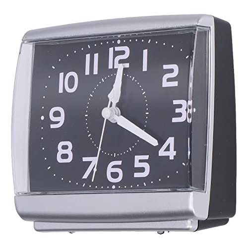 AUNMAS Quadratischer Stiller Wecker, Alarm Clock 4,5 Zoll Einfacher Stil Desktop-Wecker Nummernanzeige für ältere Schüler Schlafzimmer Büro Heimtextilien, Batteriebetrieben, Schwarz/Weiß(Schwarz) von AUNMAS