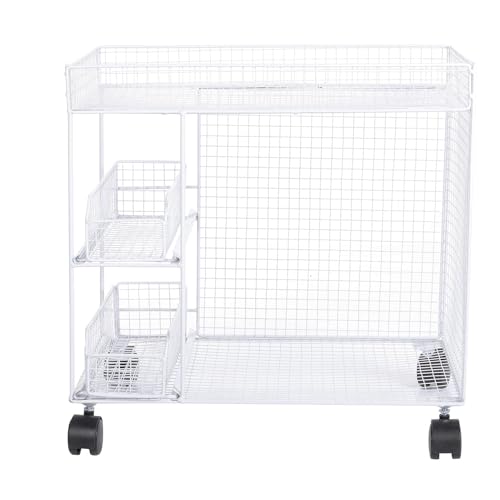 AUNMAS Rolling Utility Cart Küchenorganisator mit Rädern Mobiler Lagerregal für Küchen Wohnzimmer Badezimmer Büro Garage (Black #11) von AUNMAS