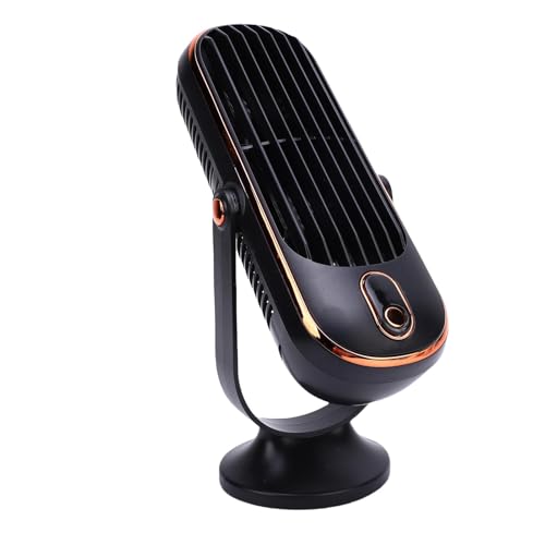 AUNMAS Tragbarer Schreibtisch -Turm -Lüfter, 5 Geschwindigkeiten Bürstenloser Motor LED -Display Turmkühlung Lüfter USB Wiederaufladbar Ruhiger Oszillierender Tischlüfter für Innenräume (BLACK) von AUNMAS