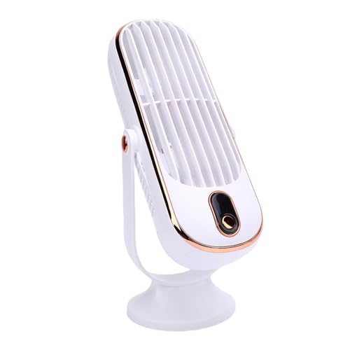 AUNMAS Tragbarer Schreibtisch -Turm -Lüfter, 5 Geschwindigkeiten Bürstenloser Motor LED -Display Turmkühlung Lüfter USB Wiederaufladbar Ruhiger Oszillierender Tischlüfter für Innenräume (WHITE) von AUNMAS