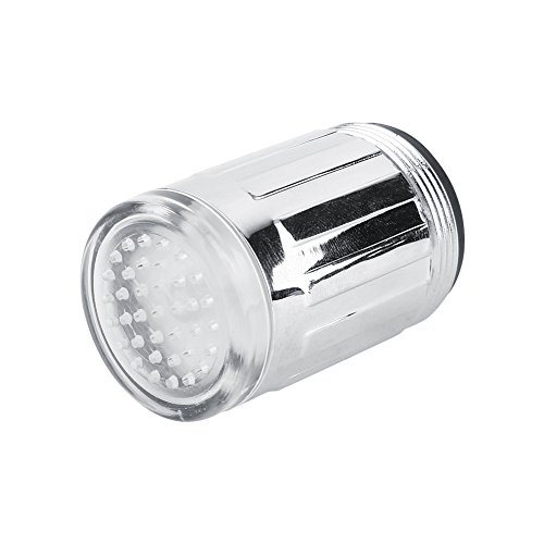AUNMAS Wasserzapfhahn, 3 Farben LED Wasserhahn LED Licht Wechselndes Glühen Temperatursensor Dusche Strom Wasserhahn Wasserhahn für Küche von AUNMAS