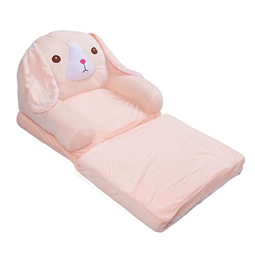 Ausklappbare Kindercouch, Umwandelbares 2-in-1-Sofa für Kinder in Liege, Aufklappbare Couch, Ausklappbarer Stuhl in Liegestühle, Cartoon-Rosa-Hund (2 Schichten) von AUNMAS