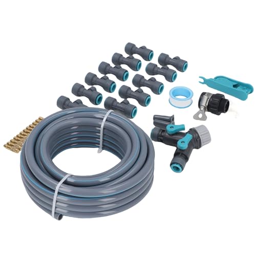 Automatisches Tropfbewässerungssystem-Set, 10 M Verstellbares Bewässerungsset mit Tropfern, Sprühköpfen für Garten, Rasen, Terrasse, Einfache DIY-Installation, kein Verlegen von von AUNMAS