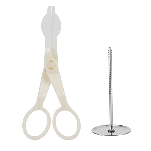 Cake Piping Flower Nail & Scissors, Blumenheber Set für Icing Cake Decoration, Kunststoff Edelstahl Cupcake Decor Tool für Icing Flowers Making von AUNMAS