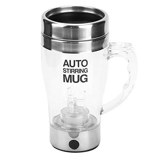 AUNMAS Elektrischer Rührbecher, 350ml Fassungsvermögen Batteriebetriebene Kaffeerührtasse 8.3x6.4x16.8cm Milch-Mischbecher Selbstrührender Becher Trinkbecher von AUNMAS