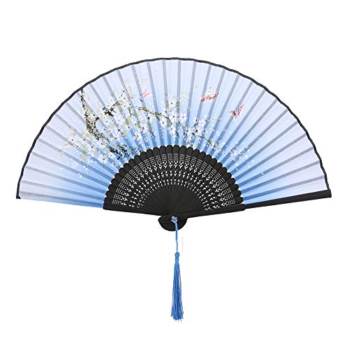 AUNMAS Faltfächer, Folding Handfächer mit Quaste Tanzen Fans Requisiten Chinesisch Japanisch Vintage Style Home Office Dekoration Handwerk für Hochzeitsgeschenke Party Favors(2#) von AUNMAS