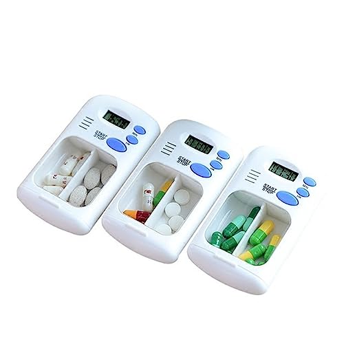 Medikamentenbox mit Digitalem Elektrischen Alarm, Tragbare Mini-Pillendose mit Timer, Medikamentenaufbewahrung, Medikamentenaufbewahrung, Pillendose, Medikamentenbehälter, Geschenk von AUNMAS