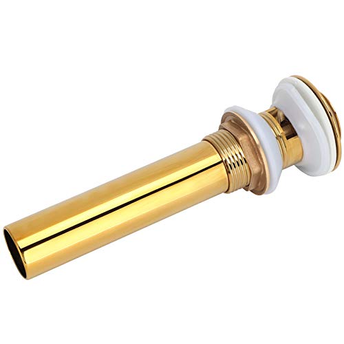 Ablaufgarnitur Waschbecken Pop Up Waschbecken Abfluss, Gold Waschbecken Abfluss ohne Überlauf Anti Clog Bad Wasserhahn Waschbecken Abfluss Stopper(mit Loch) von AUNMAS